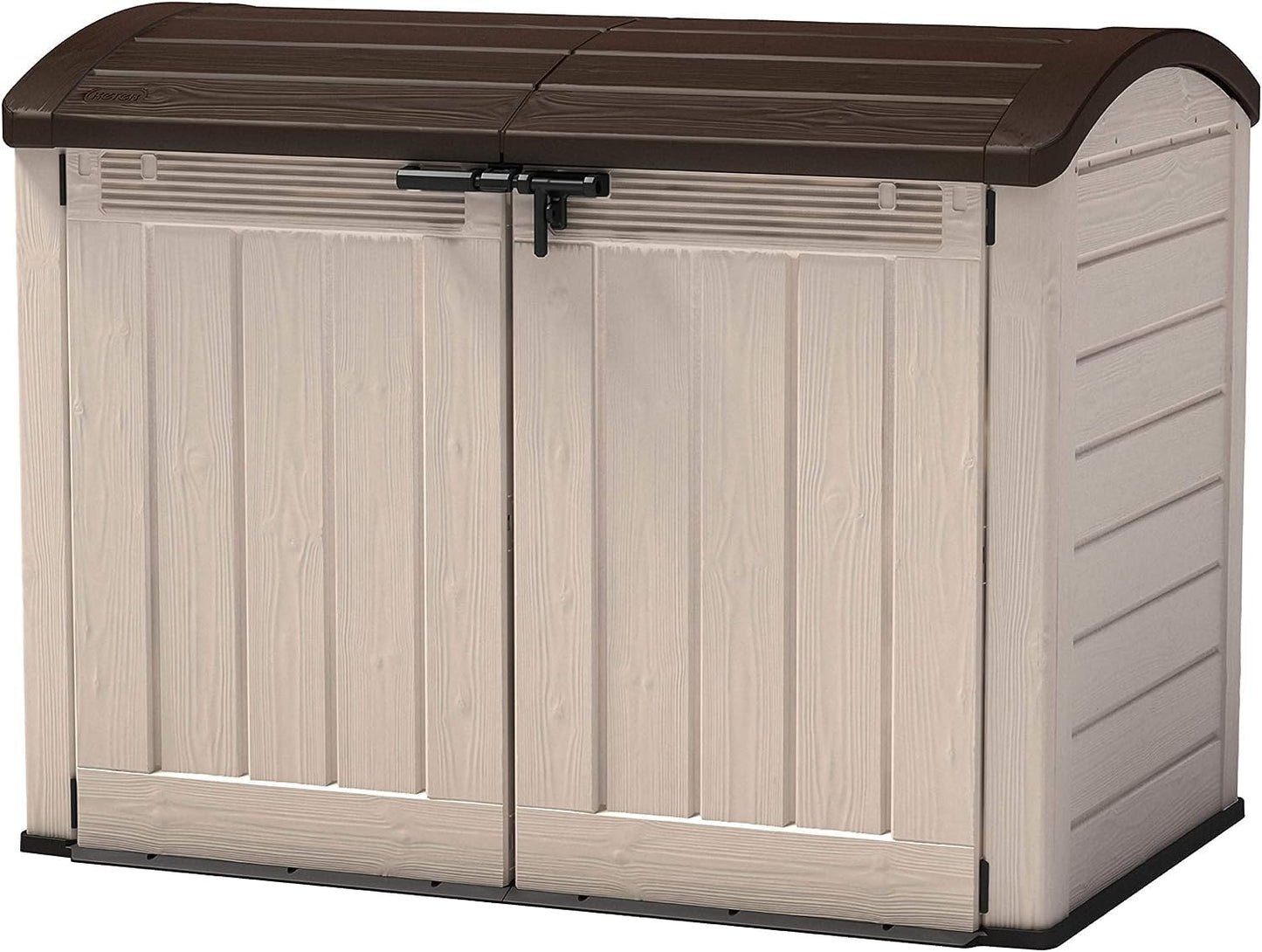 1150L Outdoor Garden Storage Box with Hydraulic Lid & Double Doors