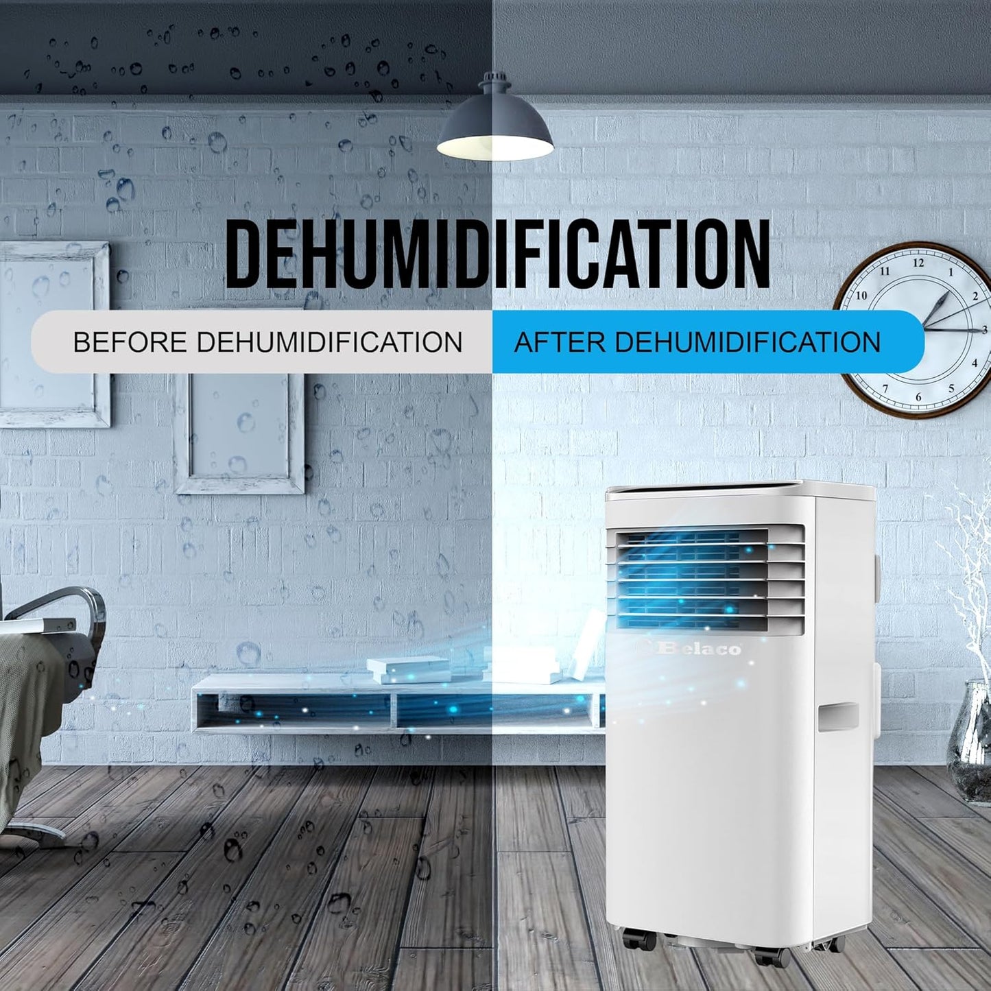 9,000 BTU Portable Air Conditioner – 4-in-1 Cooling, Fan, Dehumidifier, Night Mode with Remote and Window Kit