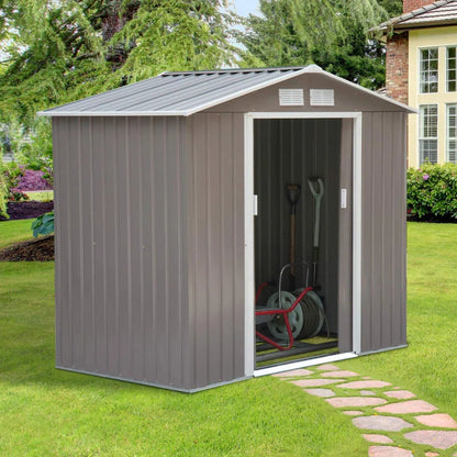 7 Ft. W X 4 Ft. D Metal Apex Garden Shed