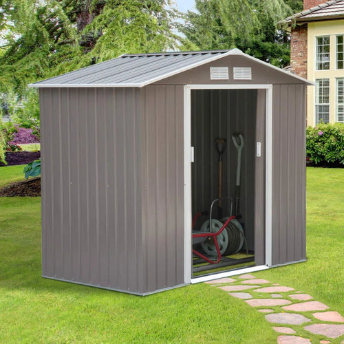 7 Ft. W X 4 Ft. D Metal Apex Garden Shed