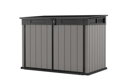 1150L Outdoor Garden Storage Box with Hydraulic Lid & Double Doors