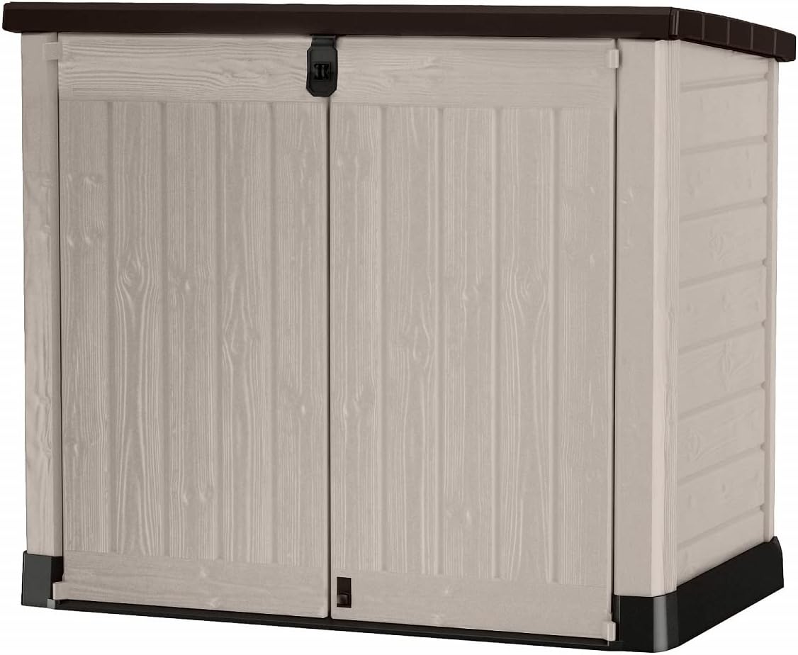 1200L Outdoor Garden Storage Box with Hinged Doors & Lift-Up Lid