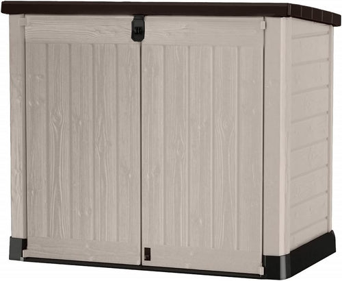 1200L Outdoor Garden Storage Box with Hinged Doors & Lift-Up Lid