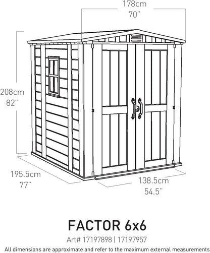 Outdoor Garden Storage Shed with Floor, Double Doors & UV-Resistant Resin