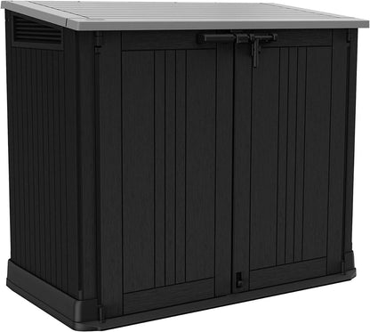 1150L Outdoor Garden Storage Box with Hydraulic Lid & Double Doors