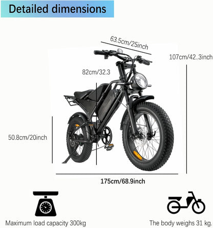 Electric Mountain Bike for Adults, 48V 18.2Ah Removable Battery, 250W Motor E-Bike, 7-Speed Fat Tire Bicycle