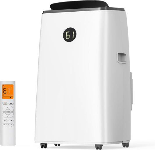 14000 BTU Portable Air Conditioner with Inverter Technology, Dual Hose, Cooling, Fan & Dehumidifier, Remote Control