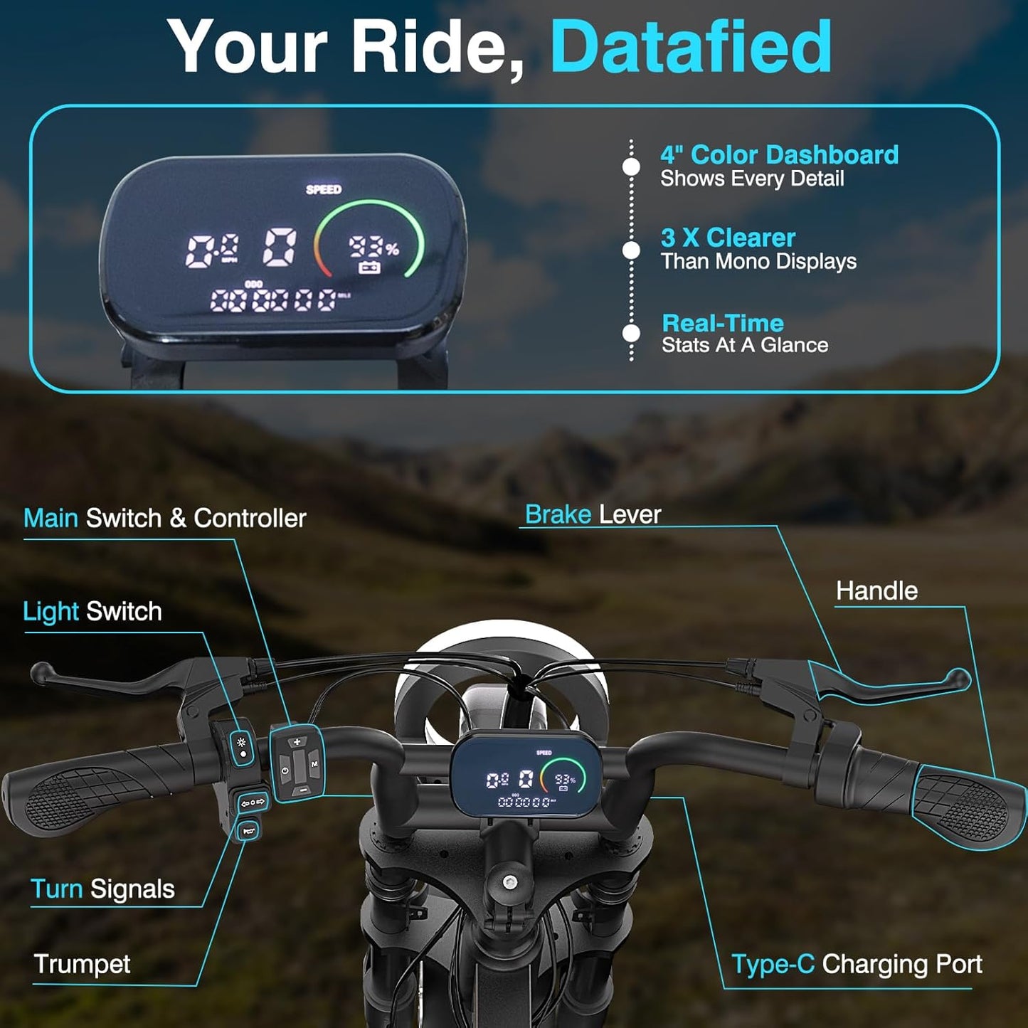 Electric Bike for Adults, 48V 13.5Ah Removable Battery, 250W Brushless Motor E-Bike with LCD Display