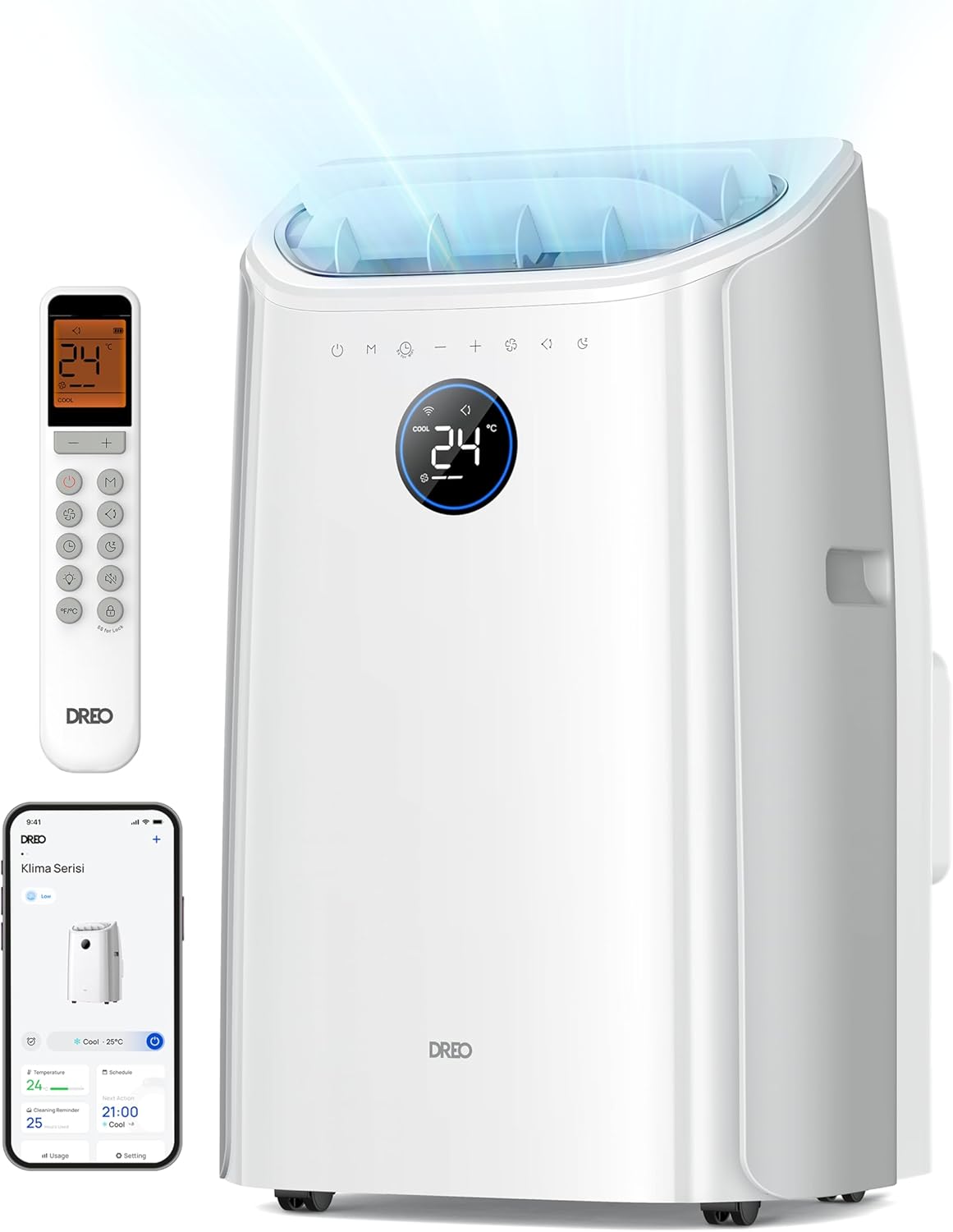 12,000 BTU Portable Air Conditioner – 3-in-1 Cooling, Fan, and Dehumidifier with App and Voice Control