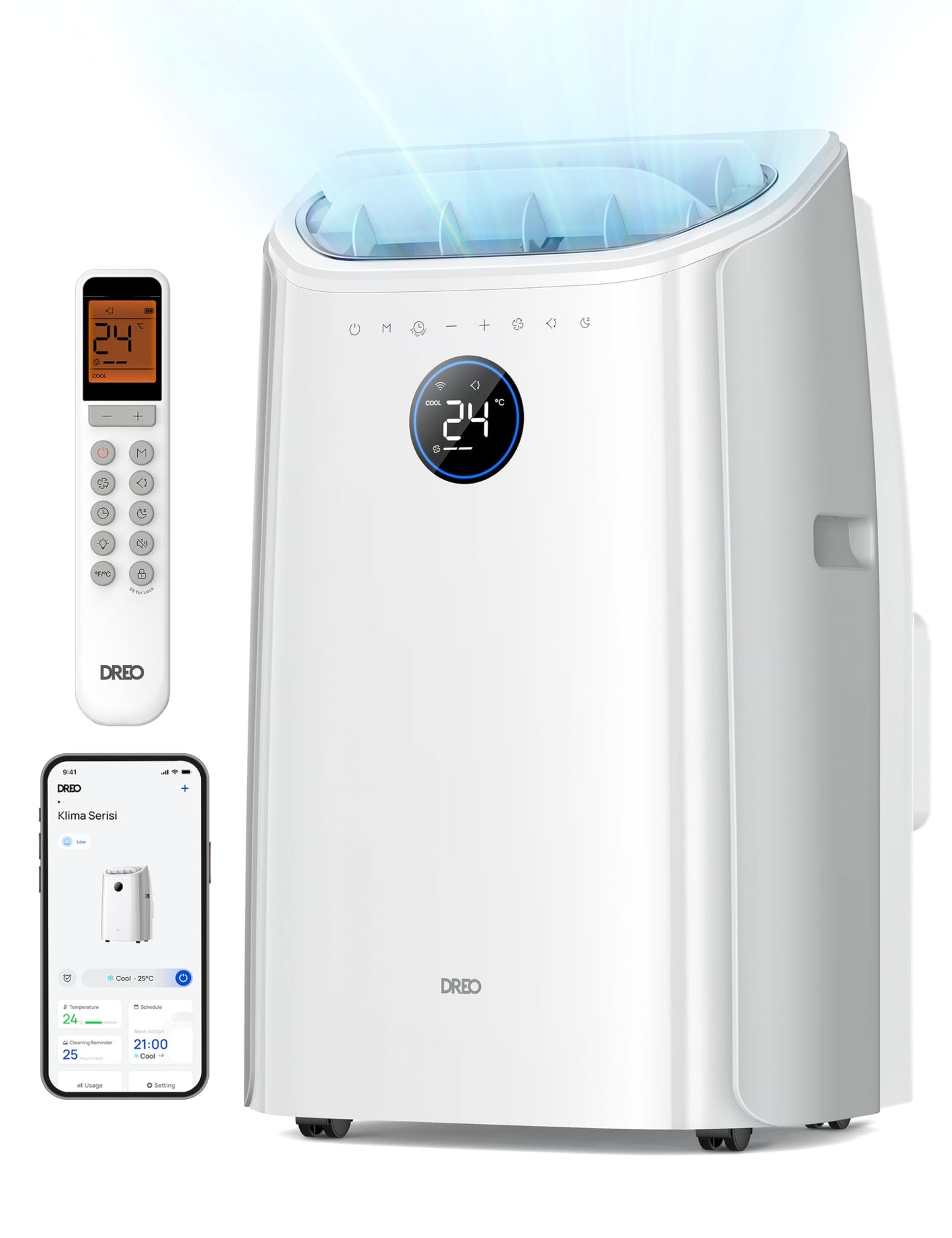 12,000 BTU Portable Air Conditioner – 3-in-1 Cooling, Fan, and Dehumidifier with App and Voice Control