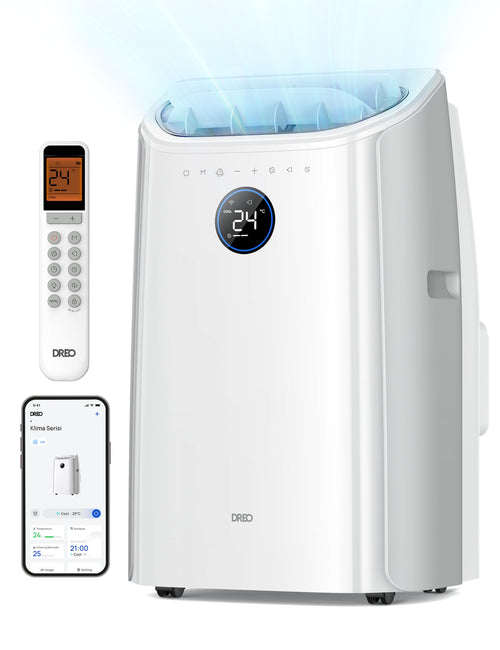 12,000 BTU Portable Air Conditioner – 3-in-1 Cooling, Fan, and Dehumidifier with App and Voice Control