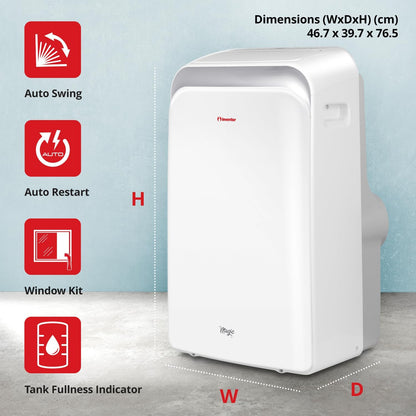 12,000 BTU Portable Air Conditioner – 5-in-1 Cooling, Heating, Fan, Dehumidifier & Timer with Remote Control and Window Kit