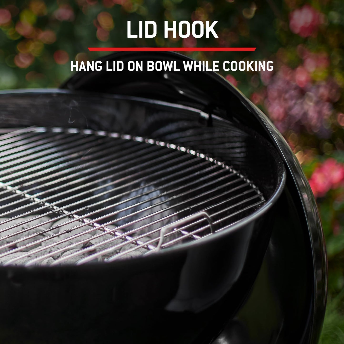 57cm Charcoal Kettle BBQ Grill with Lid Thermometer & One-Touch Cleaning System