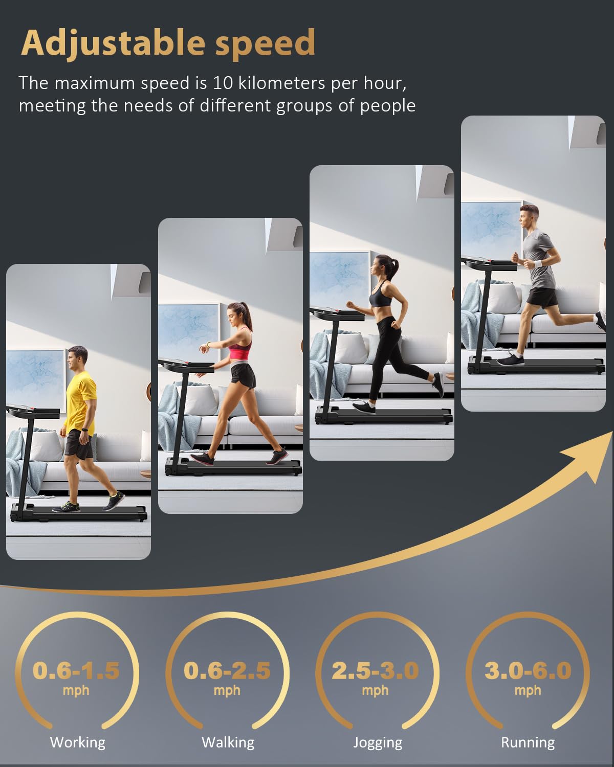Foldable Walking Pad Treadmill with Handle, LCD Display & Compact Design