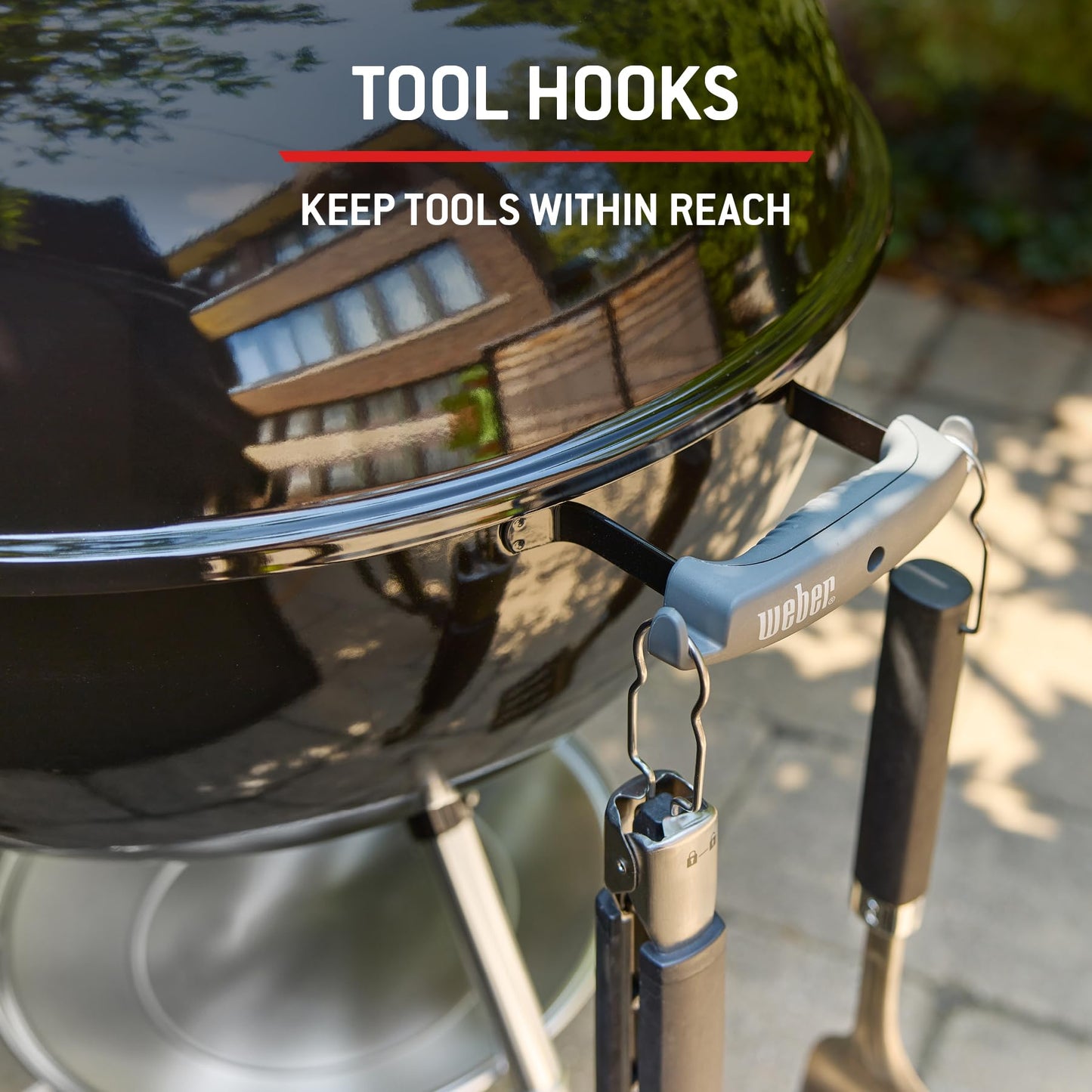 57cm Charcoal Kettle BBQ Grill with Lid Thermometer & One-Touch Cleaning System