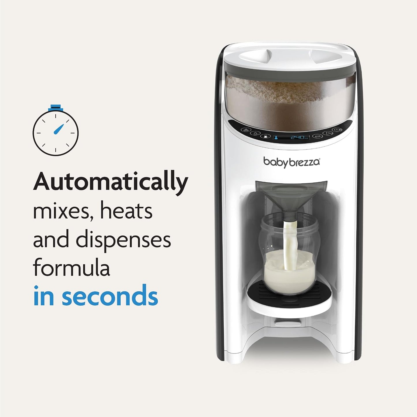 Automatic Baby Formula Dispenser with Adjustable Temperature & Bottle Size