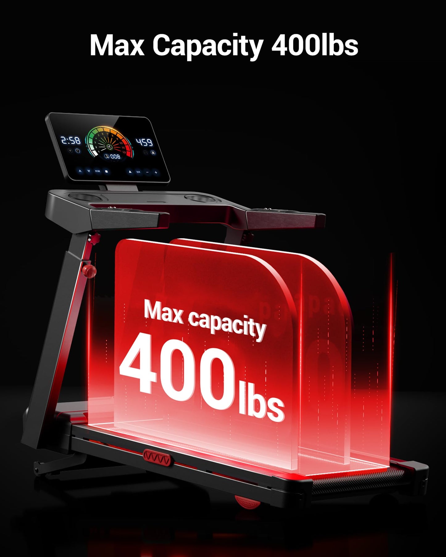 Heavy Duty Folding Treadmill with 20% Auto Incline & LED Touch Display