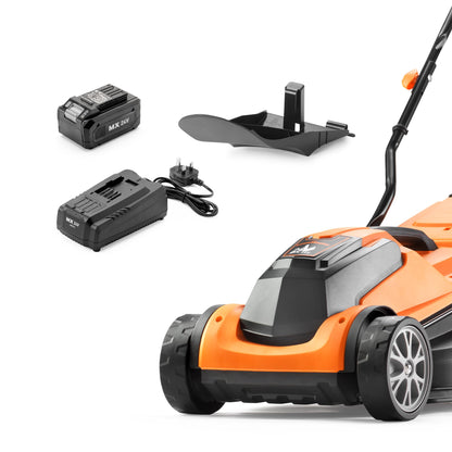 24V Cordless Lawn Mower with Battery, Fast Charger & Rear Roller