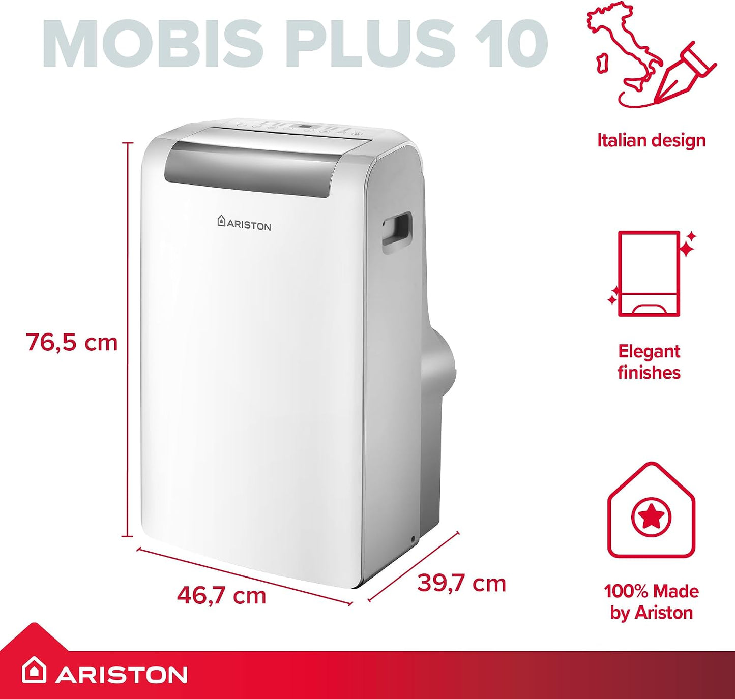 10000 BTU Portable Air Conditioner with Remote Control & A+ Energy Rating