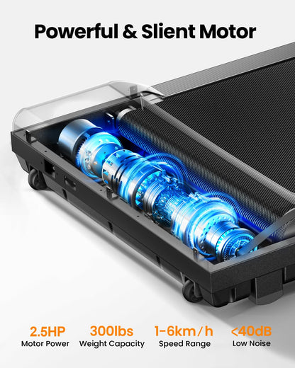 Compact Walking Pad Treadmill with Quiet Motor, Remote Control & LED Display