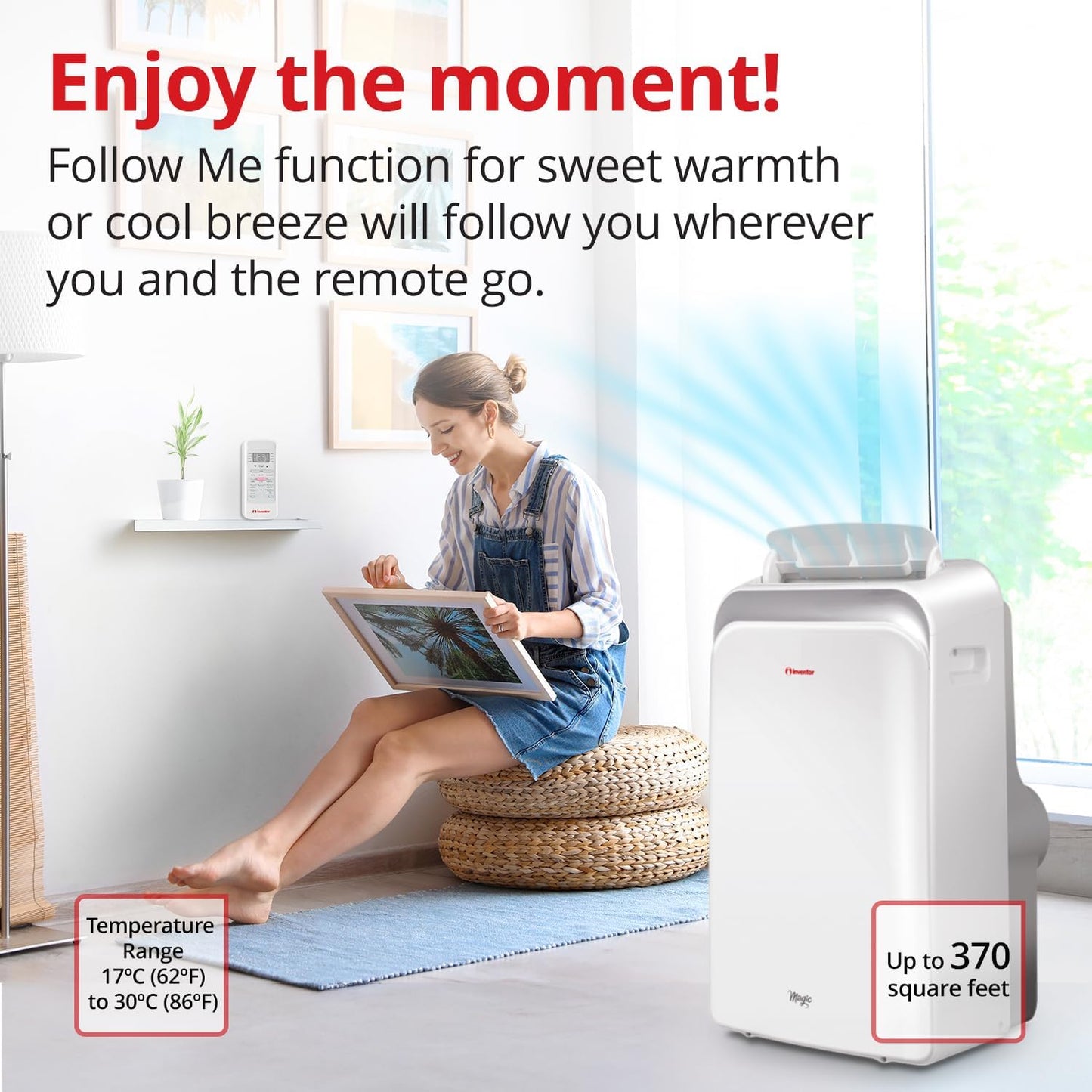 12,000 BTU Portable Air Conditioner – 5-in-1 Cooling, Heating, Fan, Dehumidifier & Timer with Remote Control and Window Kit