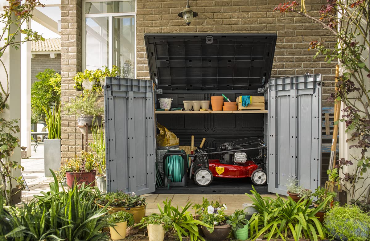 Large Outdoor Garden Storage Shed with Lockable Doors & Weatherproof Design