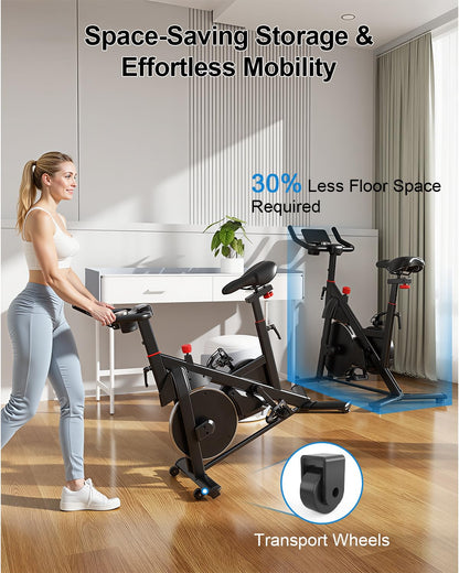 Magnetic Indoor Exercise Bike with LCD Display & Smart App Connectivity