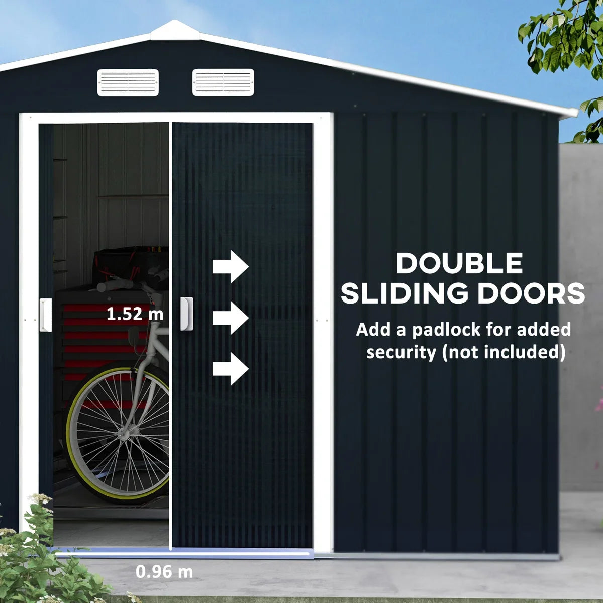 9 Ft. W X 6 Ft. D Metal Garden Shed