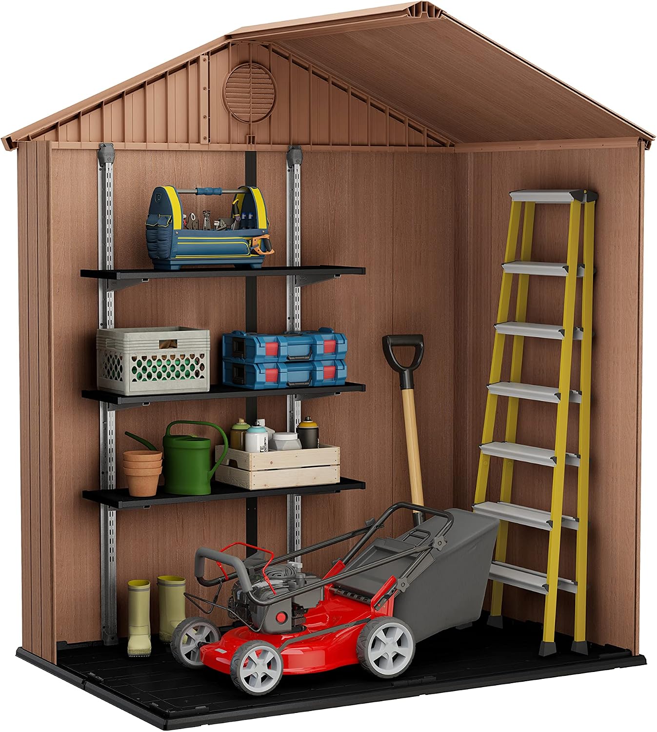 6 x 4 ft Outdoor Garden Storage Shed with Double Doors, Floor & Ventilation
