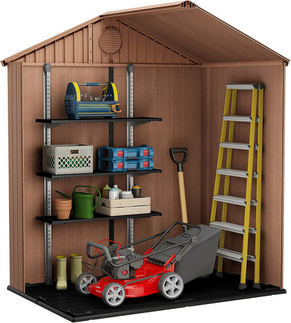 6 x 4 ft Outdoor Garden Storage Shed with Double Doors, Floor & Ventilation
