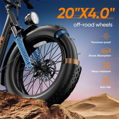 Electric Bike for Adults, 48V 15.6Ah Removable Battery, 250W Motor E-Bike, 7-Speed Electric Mountain Bike