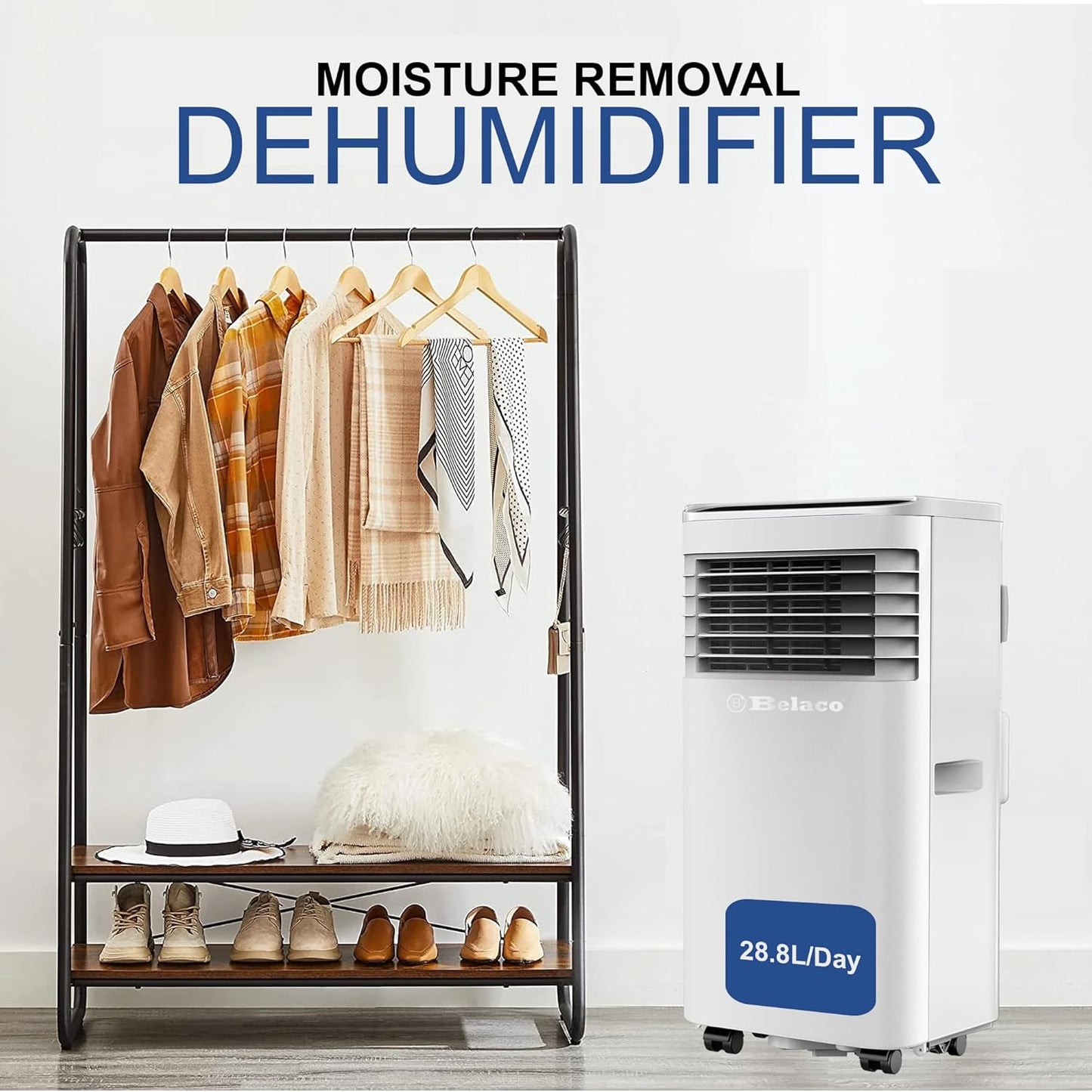 9,000 BTU Portable Air Conditioner – 4-in-1 Cooling, Fan, Dehumidifier, Night Mode with Remote and Window Kit