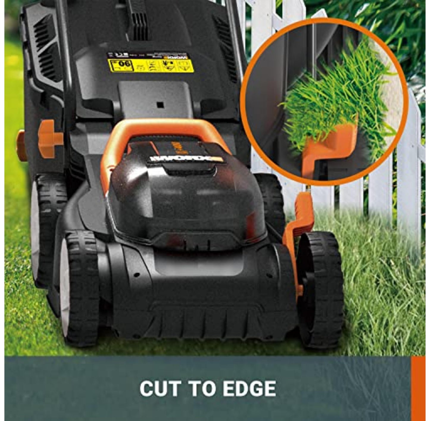 40V Cordless Lawn Mower with Batteries, Charger & Cut-to-Edge Design