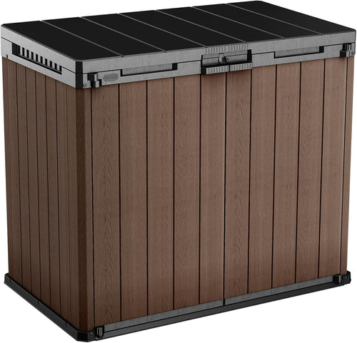 1150L Outdoor Garden Storage Box with Hydraulic Lid & Double Doors