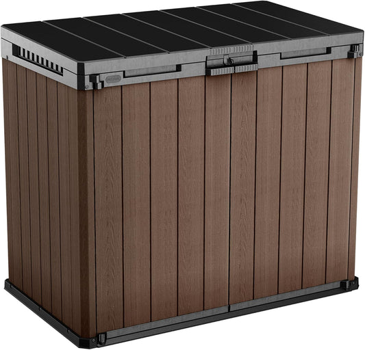 1150L Outdoor Garden Storage Box with Hydraulic Lid & Double Doors
