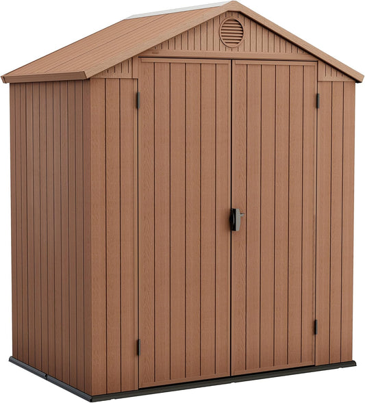 6 x 4 ft Outdoor Garden Storage Shed with Double Doors, Floor & Ventilation