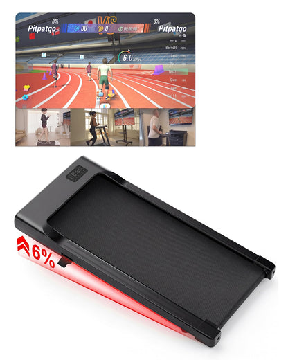 Portable Walking Pad Treadmill with 6% Incline, App Control & Foldable Design