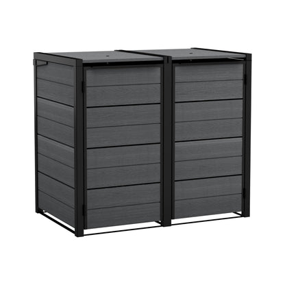 Double Wheelie Bin Storage Unit with Weatherproof Design & Easy Access Lid