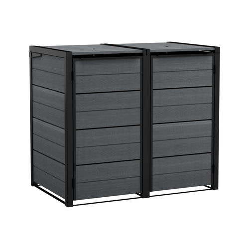 Double Wheelie Bin Storage Unit with Weatherproof Design & Easy Access Lid