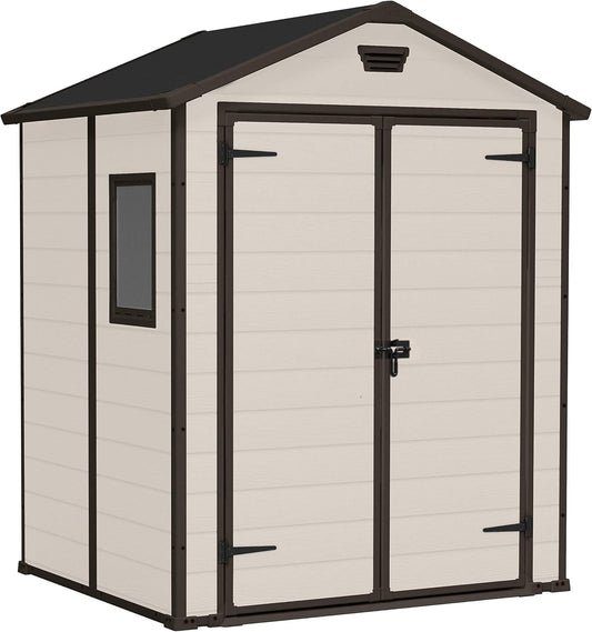 6 x 5 ft Outdoor Garden Storage Shed with Double Doors & Ventilation
