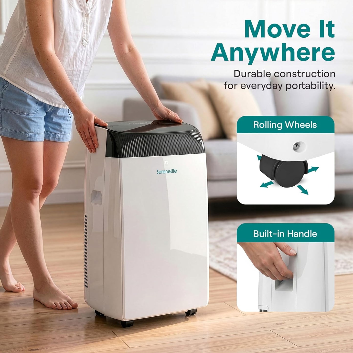 16000 BTU Portable Air Conditioner with WiFi, Cooling, Fan, Dehumidifier, Sleep Mode & Remote Control