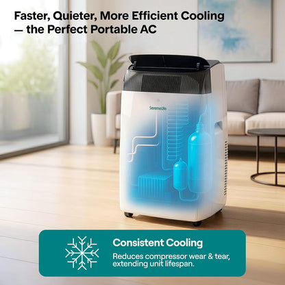 16000 BTU Portable Air Conditioner with WiFi, Cooling, Fan, Dehumidifier, Sleep Mode & Remote Control
