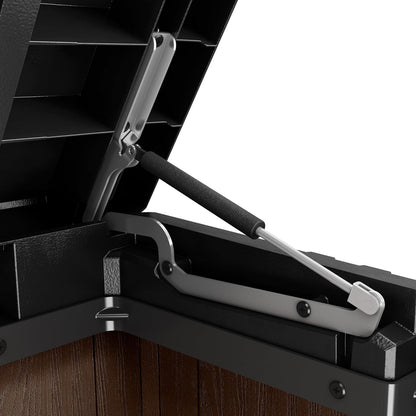 1150L Outdoor Garden Storage Box with Hydraulic Lid & Double Doors