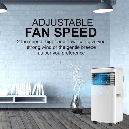 9,000 BTU Portable Air Conditioner – 4-in-1 Cooling, Fan, Dehumidifier, Night Mode with Remote and Window Kit