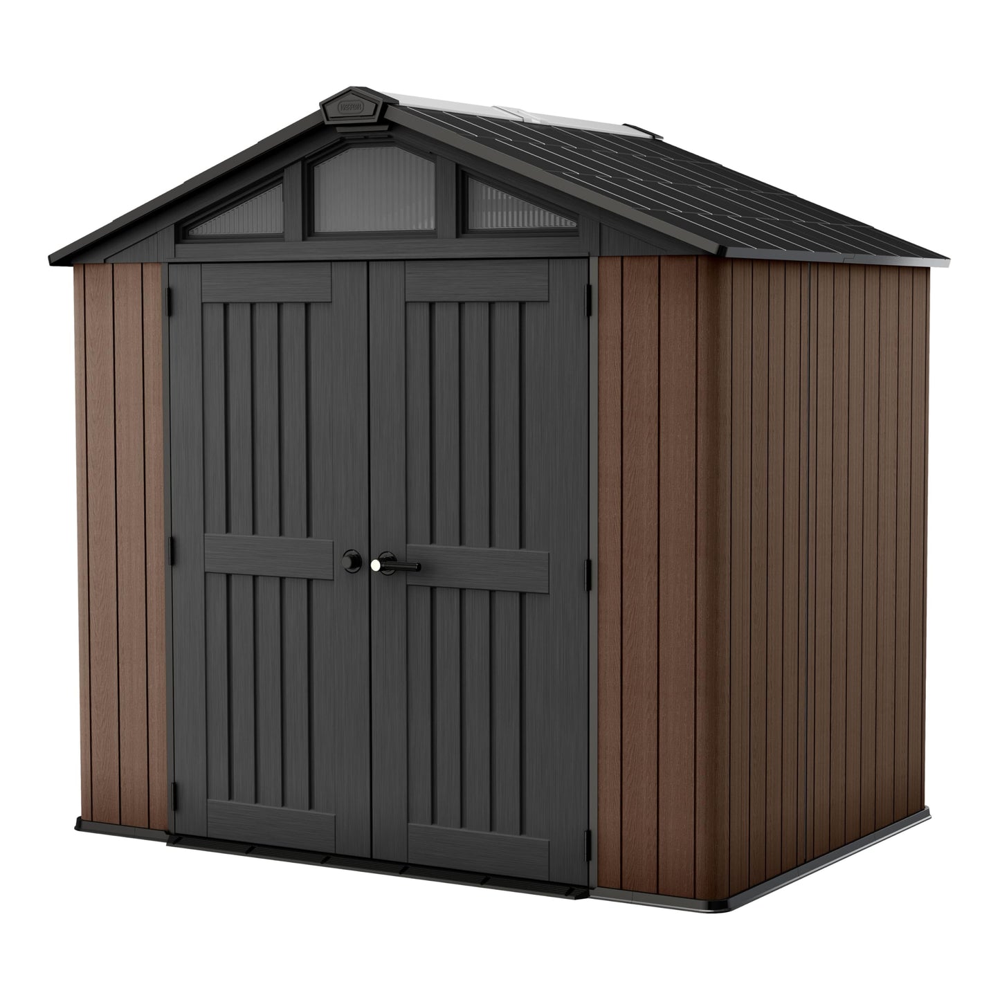 8x6ft Heavy Duty Outdoor Garden Storage Shed with Windows & Lockable Doors