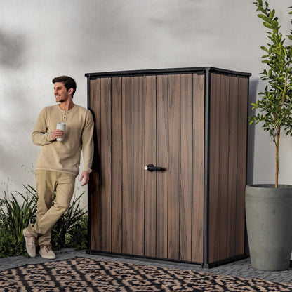1400L Outdoor Storage Cabinet with Shelves & Weatherproof Vertical Design