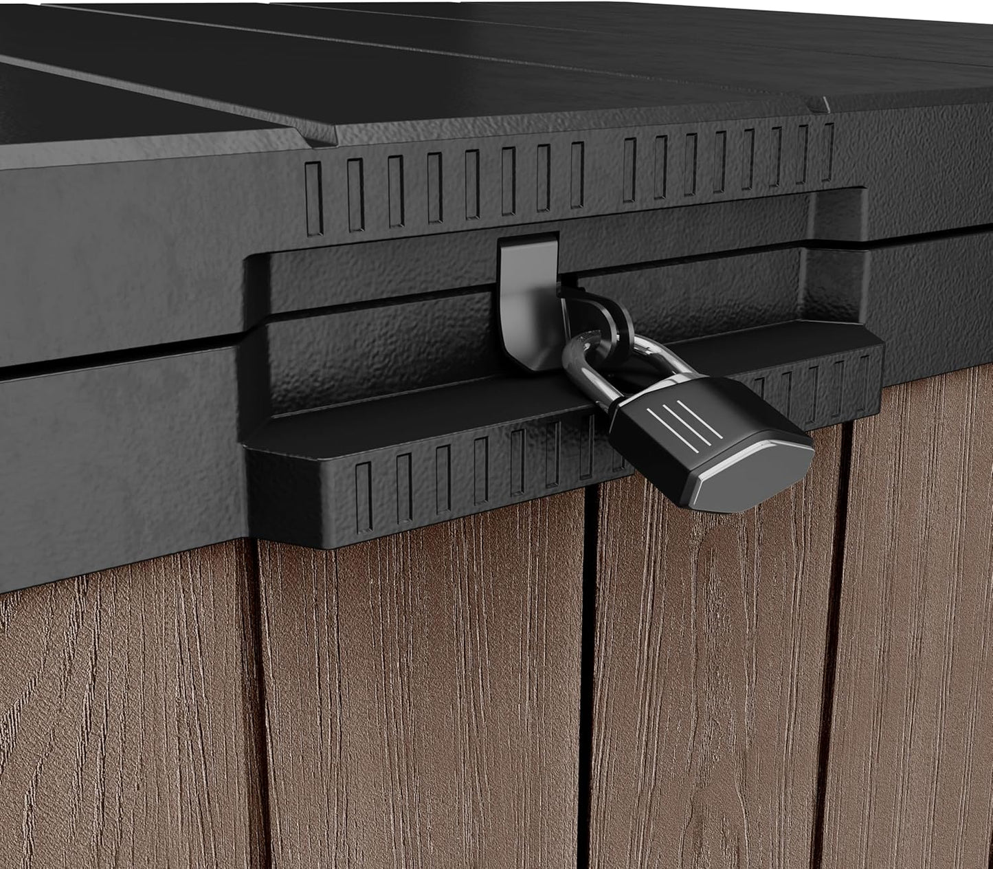 1150L Outdoor Garden Storage Box with Hydraulic Lid & Double Doors