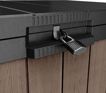 1150L Outdoor Garden Storage Box with Hydraulic Lid & Double Doors