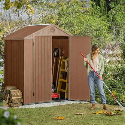 6 x 4 ft Outdoor Garden Storage Shed with Double Doors, Floor & Ventilation