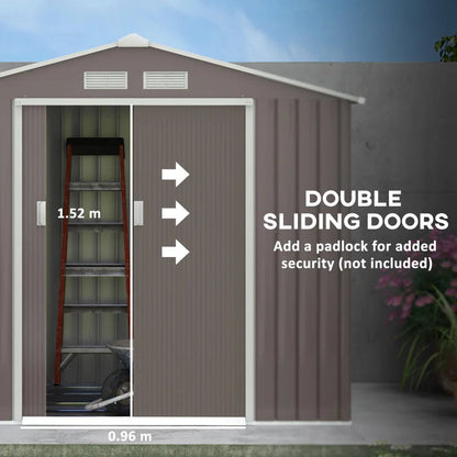 7 Ft. W X 4 Ft. D Metal Apex Garden Shed